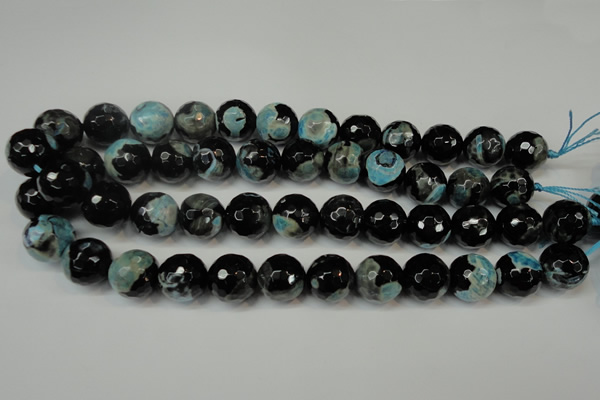 CAG5865 15 inches 16mm faceted round fire crackle agate beads