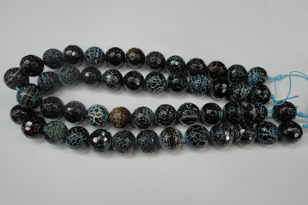 CAG5872 15 inches 16mm faceted round fire crackle agate beads