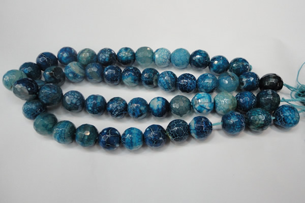 CAG5874 15 inches 16mm faceted round fire crackle agate beads