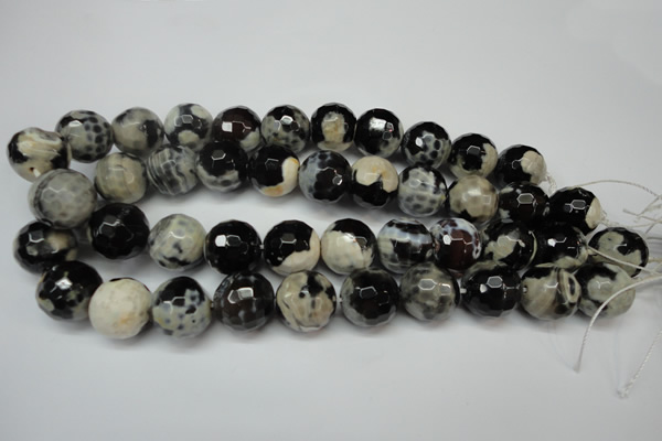 CAG5876 15 inches 18mm faceted round fire crackle agate beads