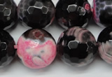 CAG5877 15 inches 18mm faceted round fire crackle agate beads