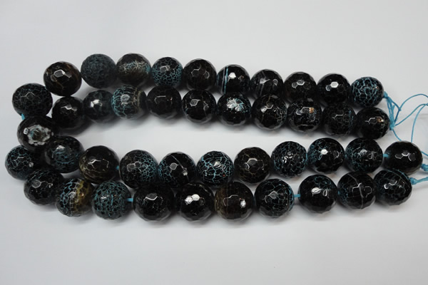 CAG5878 15 inches 18mm faceted round fire crackle agate beads