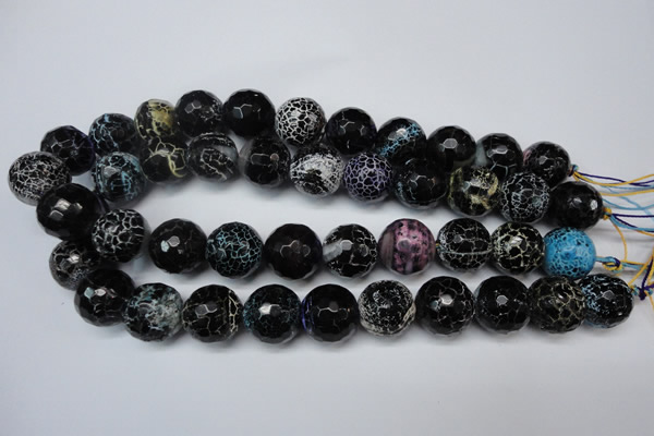 CAG5879 15 inches 18mm faceted round fire crackle agate beads