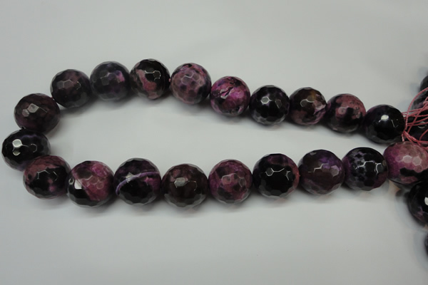 CAG5885 15 inches 20mm faceted round fire crackle agate beads