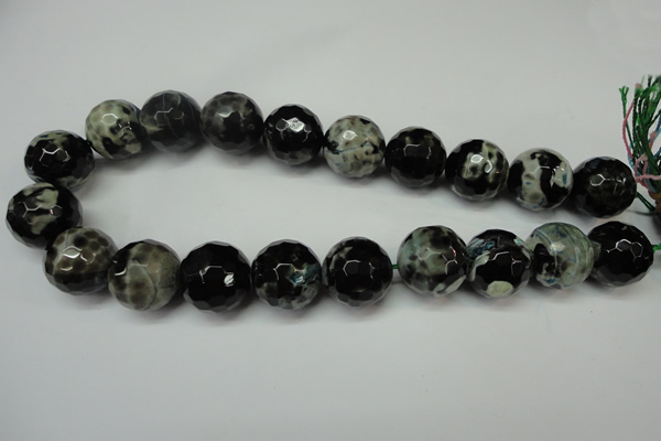 CAG5886 15 inches 20mm faceted round fire crackle agate beads