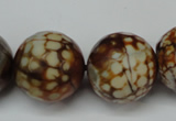 CAG5888 15 inches 20mm faceted round fire crackle agate beads