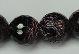 CAG5889 15 inches 20mm faceted round fire crackle agate beads