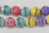 CAG5890 15 inches 10mm faceted round tibetan agate beads wholesale