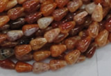 CAG592 15.5 inches 6*10mm teardrop natural fire agate beads