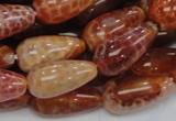 CAG594 15.5 inches 10*20mm teardrop natural fire agate beads