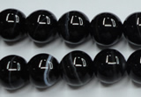 CAG5945 15.5 inches 10mm round black line agate beads wholesale