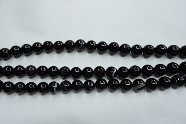 CAG5945 15.5 inches 10mm round black line agate beads wholesale