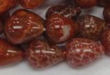 CAG595 15.5 inches 15*20mm teardrop natural fire agate beads