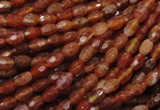 CAG597 15.5 inches 4*6mm faceted rice natural fire agate beads