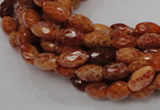 CAG598 15.5 inches 8*12mm faceted rice natural fire agate beads