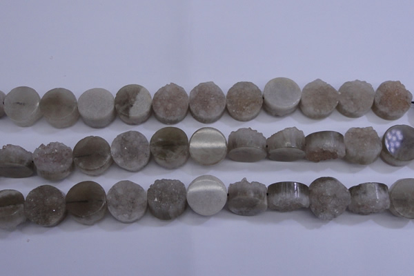 CAG5985 15.5 inches 16mm coin grey agate gemstone beads