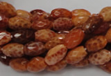 CAG599 15.5 inches 10*14mm faceted rice natural fire agate beads