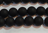 CAG6012 15.5 inches 8mm round matte black agate beads