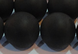 CAG6018 15.5 inches 20mm round matte black agate beads