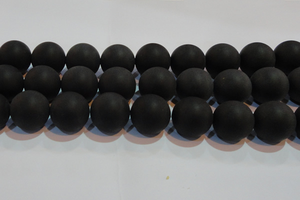 CAG6018 15.5 inches 20mm round matte black agate beads