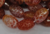 CAG602 15.5 inches 15*20mm faceted rice natural fire agate beads