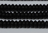 CAG6020 15.5 inches 3*6mm rondelle matte black agate beads