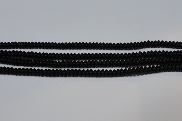 CAG6020 15.5 inches 3*6mm rondelle matte black agate beads