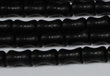 CAG6038 15.5 inches 4*8mm bone matte black agate beads