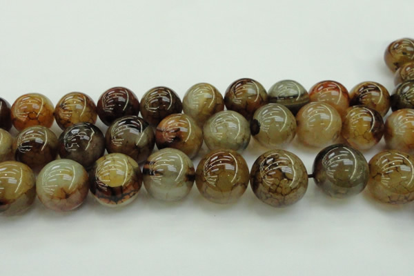 CAG6053 15.5 inches 24mm round dragon veins agate beads