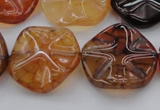 CAG6055 15.5 inches 20mm wavy coin dragon veins agate beads