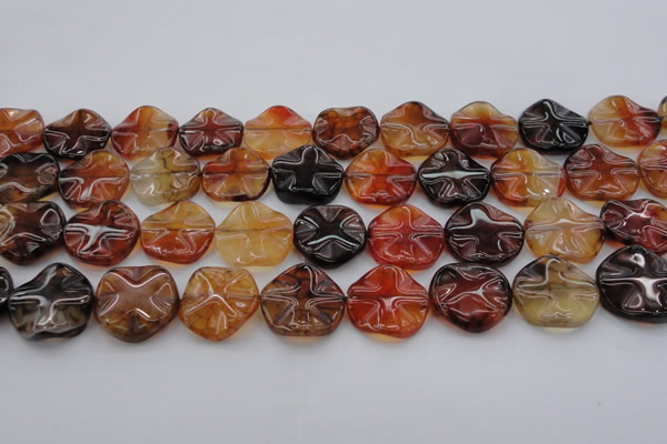 CAG6055 15.5 inches 20mm wavy coin dragon veins agate beads