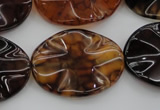 CAG6060 15.5 inches 18*25mm wavy oval dragon veins agate beads