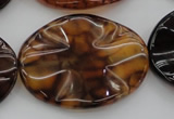 CAG6062 15.5 inches 30*40mm wavy oval dragon veins agate beads