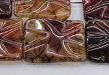 CAG6065 15.5 inches 18*25mm wavy rectangle dragon veins agate beads