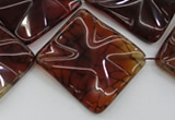 CAG6070 15.5 inches 20mm wavy diamond dragon veins agate beads