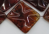 CAG6071 15.5 inches 30mm wavy diamond dragon veins agate beads