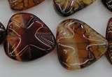 CAG6075 15.5 inches 20mm wavy triangle dragon veins agate beads