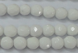 CAG6100 15.5 inches 4mm faceted round white agate gemstone beads