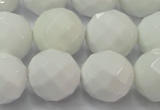 CAG6104 15.5 inches 12mm faceted round white agate gemstone beads