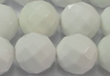 CAG6105 15.5 inches 14mm faceted round white agate gemstone beads