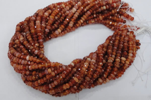 CAG611 15.5 inches 4*6mm faceted rondelle natural fire agate beads