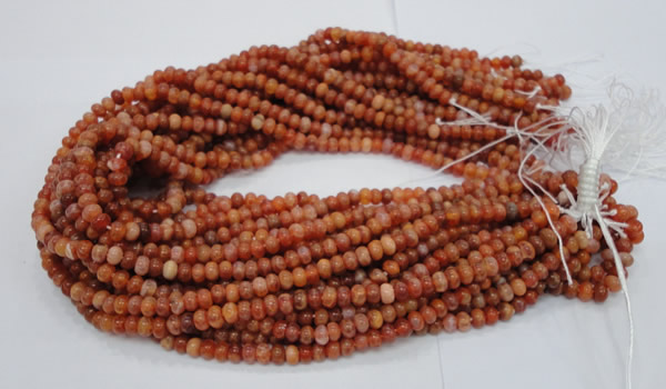 CAG614 15.5 inches 4*6mm rondelle natural fire agate beads