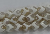 CAG6175 15 inches 8mm faceted round tibetan agate gemstone beads