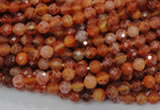 CAG618 15.5 inches 4mm faceted round natural fire agate beads