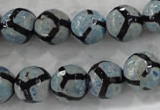 CAG6185 15 inches 8mm faceted round tibetan agate gemstone beads