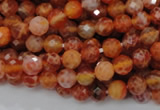 CAG620 15.5 inches 8mm faceted round natural fire agate beads