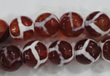 CAG6200 15 inches 8mm faceted round tibetan agate gemstone beads