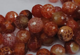 CAG622 15.5 inches 12mm faceted round natural fire agate beads