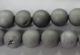 CAG6224 15 inches 12mm round plated druzy agate beads wholesale