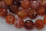 CAG623 15.5 inches 14mm faceted round natural fire agate beads